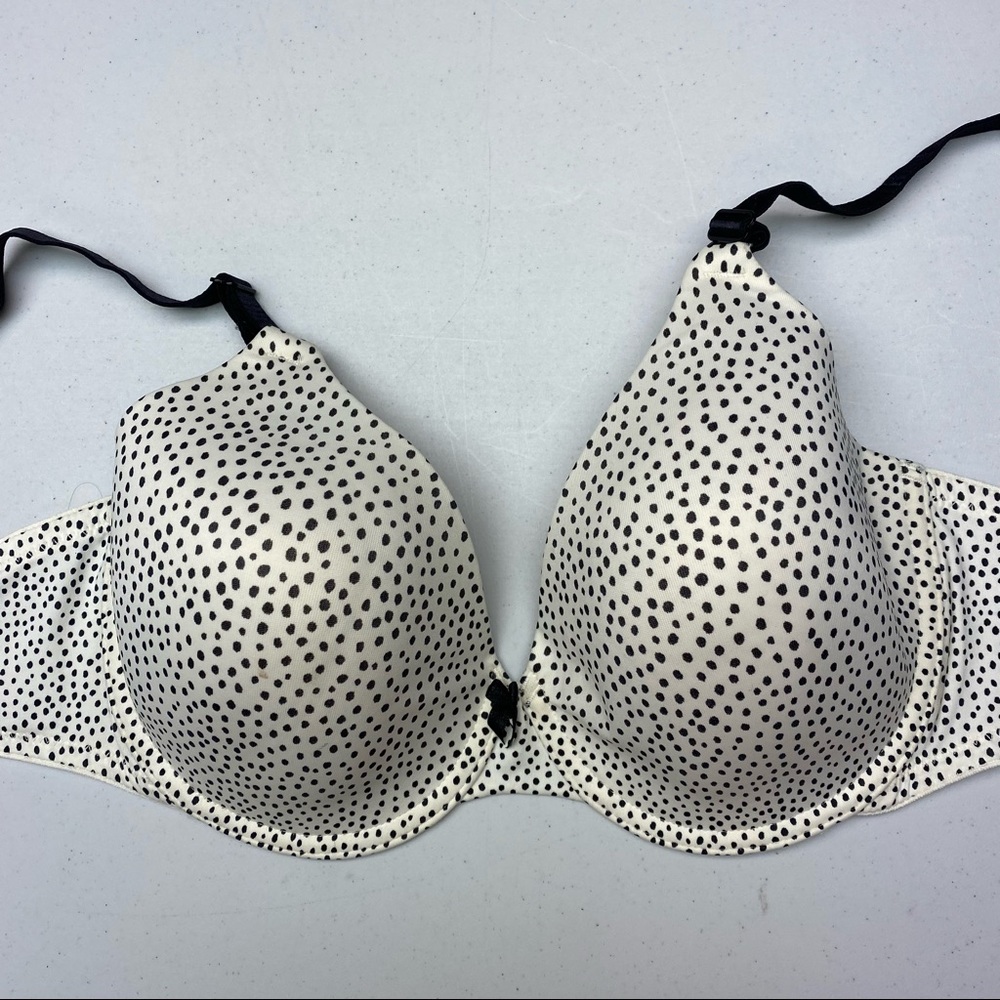 Maidenform CREM/BLK DOTS Lightly Lined, 34DD *P1049